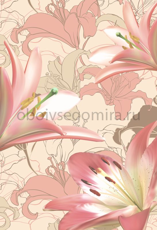 Фрески Цветы Лилии и одуванчики 7183