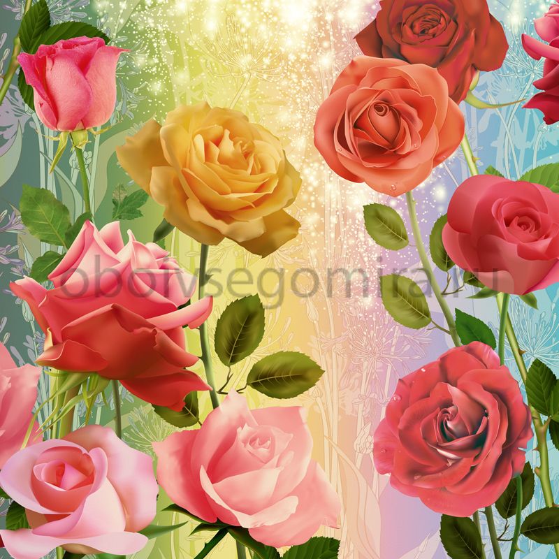 Фрески Цветы Розы 7177