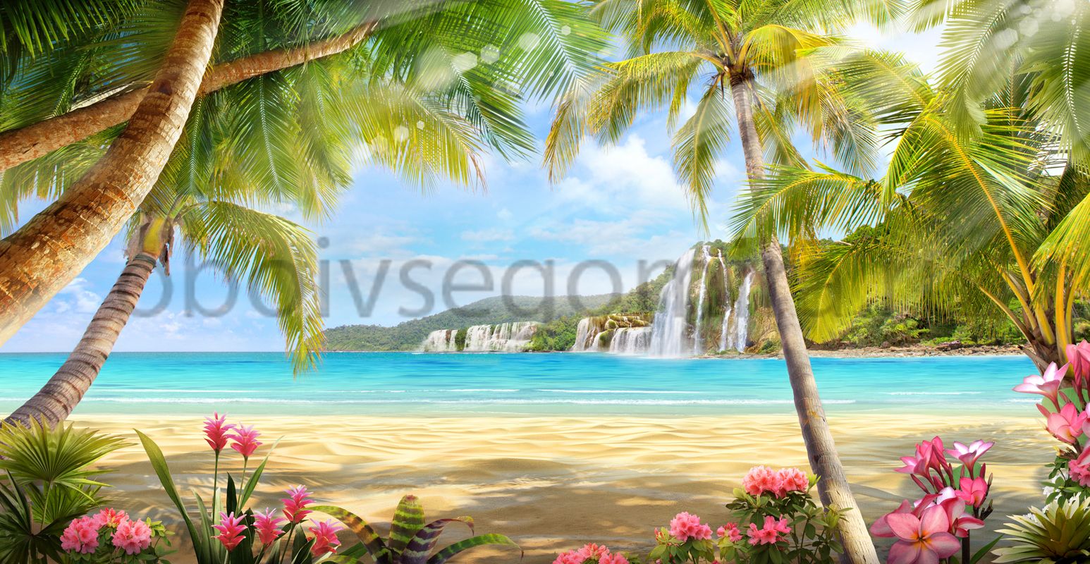 Фрески Пейзажи Пляжи и пальмы 6514